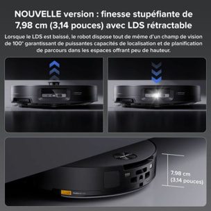 Aspirateur robot ROBOROCK Saros 10 noir avec kit de raccordement à l'eau