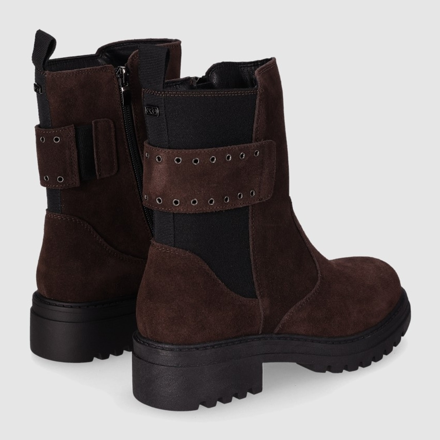 Botines de Serraje - Marron - Tacón: 3 cm