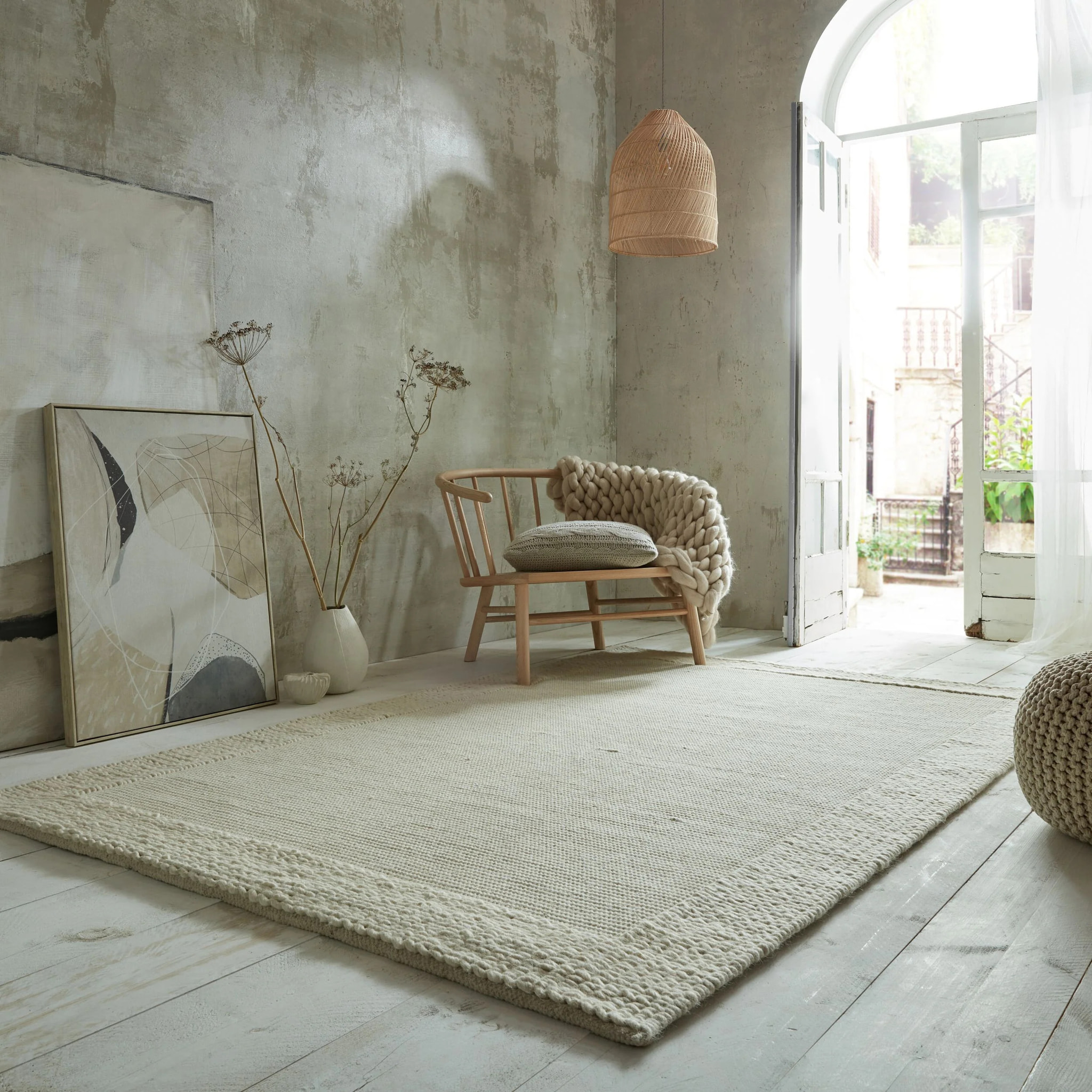 Tapis en mélange de laine RUE PLAIT