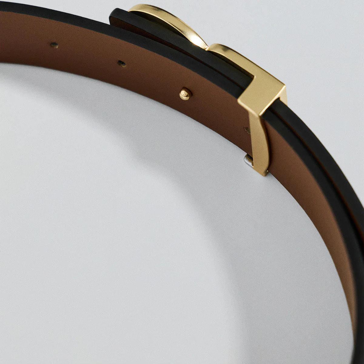 Cintura Blair reversibile nera e marrone con fibbia PC