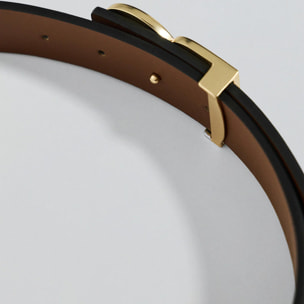 Cintura Blair reversibile nera e marrone con fibbia PC