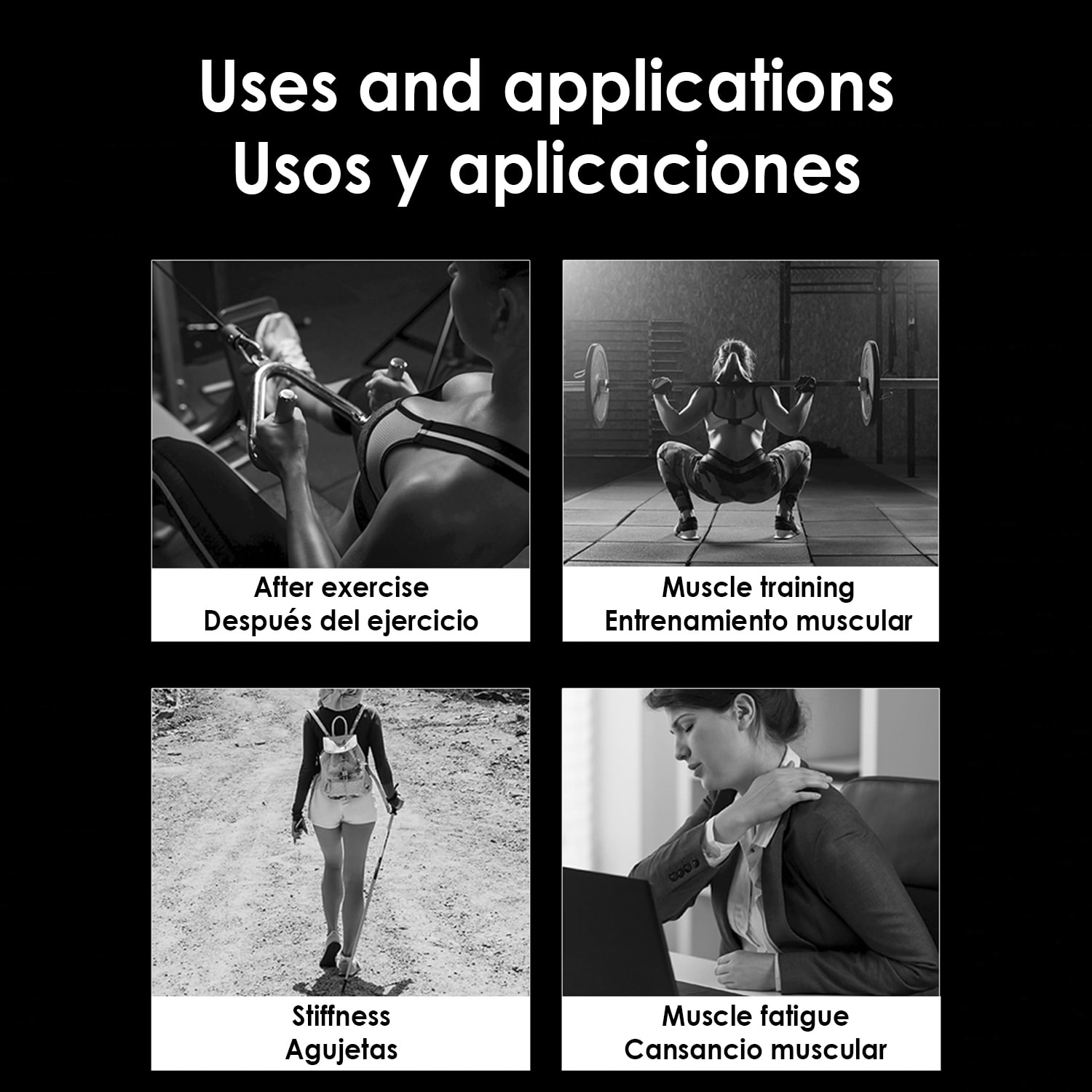 Pistola per massaggi muscolari Mini Fascia Gun J-28. 6 intensità, 4 teste. Batteria a lunga durata.