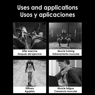 Pistola per massaggi muscolari Mini Fascia Gun J-28. 6 intensità, 4 teste. Batteria a lunga durata.