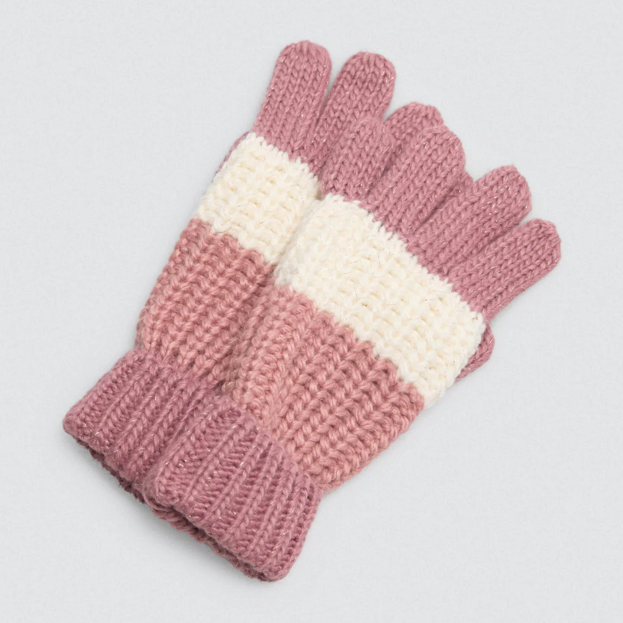 Guanti in maglia a righe