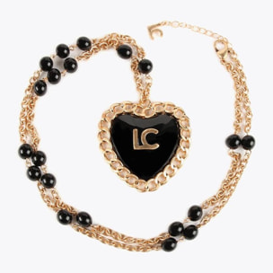 collana con ciondolo, collana con cuore incatenato