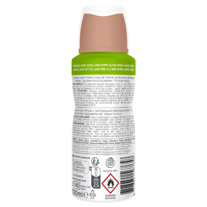Pack de 6 - Déodorant Sanex Natur Protect bio pure & fresh compressé - 100ml