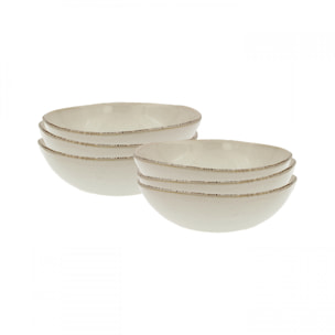 Lot de 6 assiettes creuses, COTON