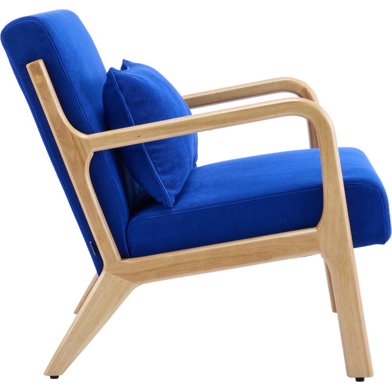Fauteuil en bois et velours côtelé - LANNA