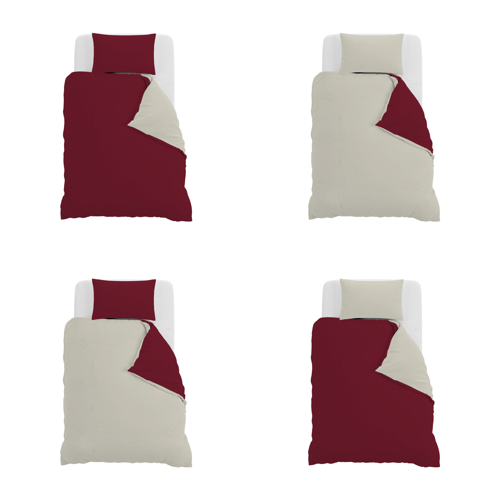 PARURE COPRIPIUMINO NATURAL COLOR PIAZZA E MEZZA - 100% COTONE MADE IN ITALY