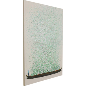 Tableau Touched fleurs pirogue beige et vert Kare Design