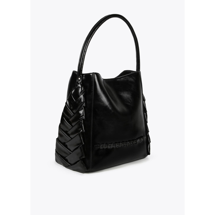 Borsa shopper con dettagli laterali