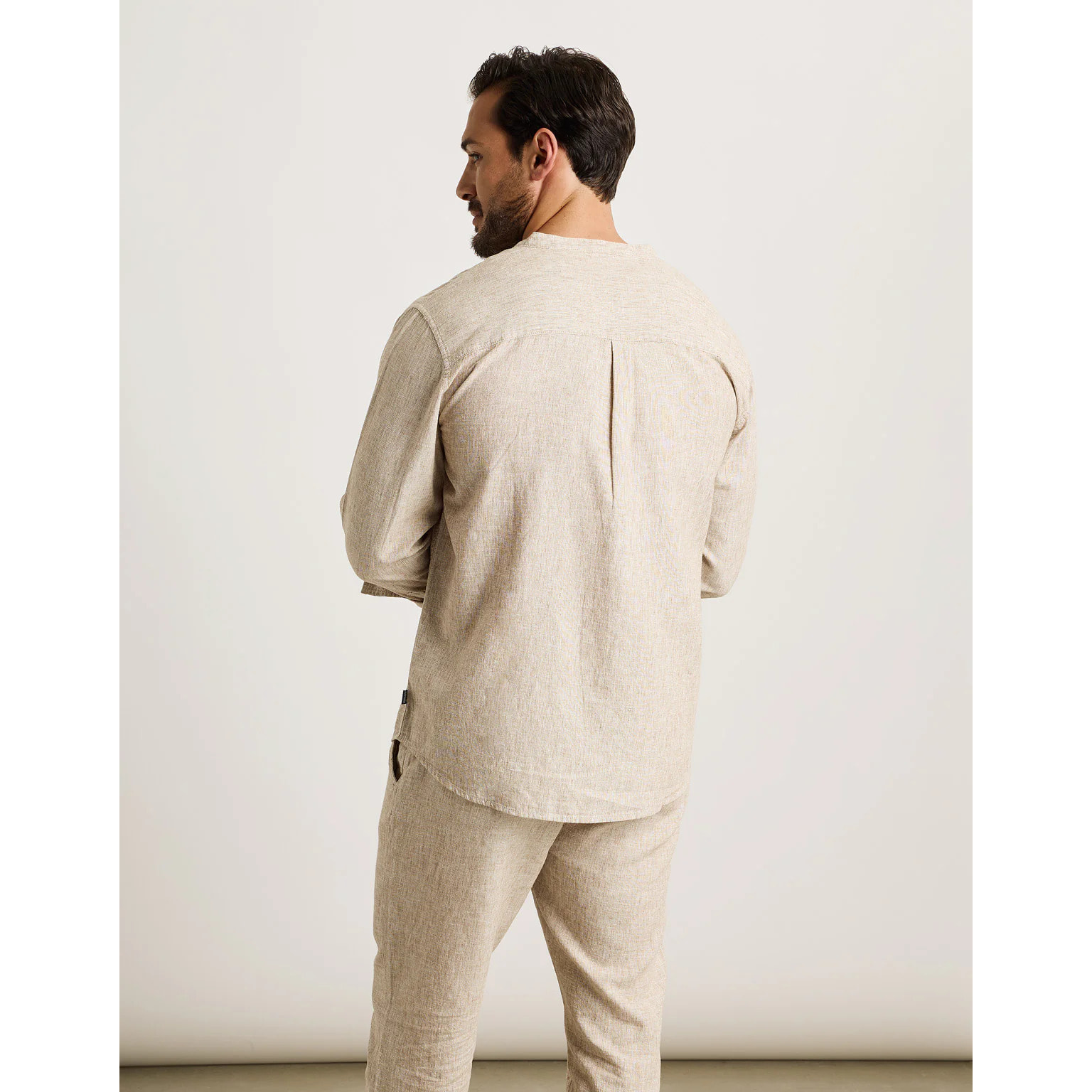 Camisa Manga Larga Beige Lino - Dare