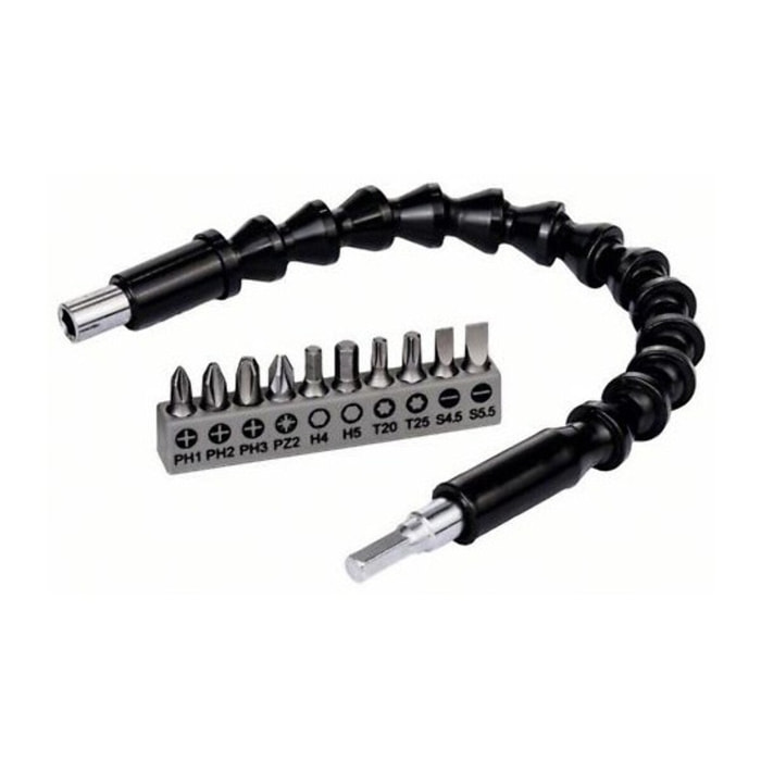 Pack BOSCH 10 Embouts de vissage + Rallonge flexible 300 mm - 2608522377
