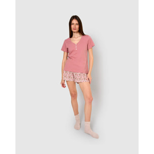 Pigiama corto cotone amazonas rosa