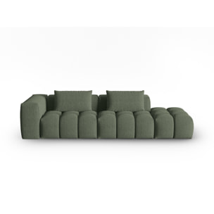 Canapé modulable droit "Lorella" 3 places en tissu structurel vert olive foncé