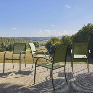Fauteuil de jardin aluminium (lot de 4) AMARA