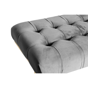 Panca Rarity in velluto grigio con base dorata