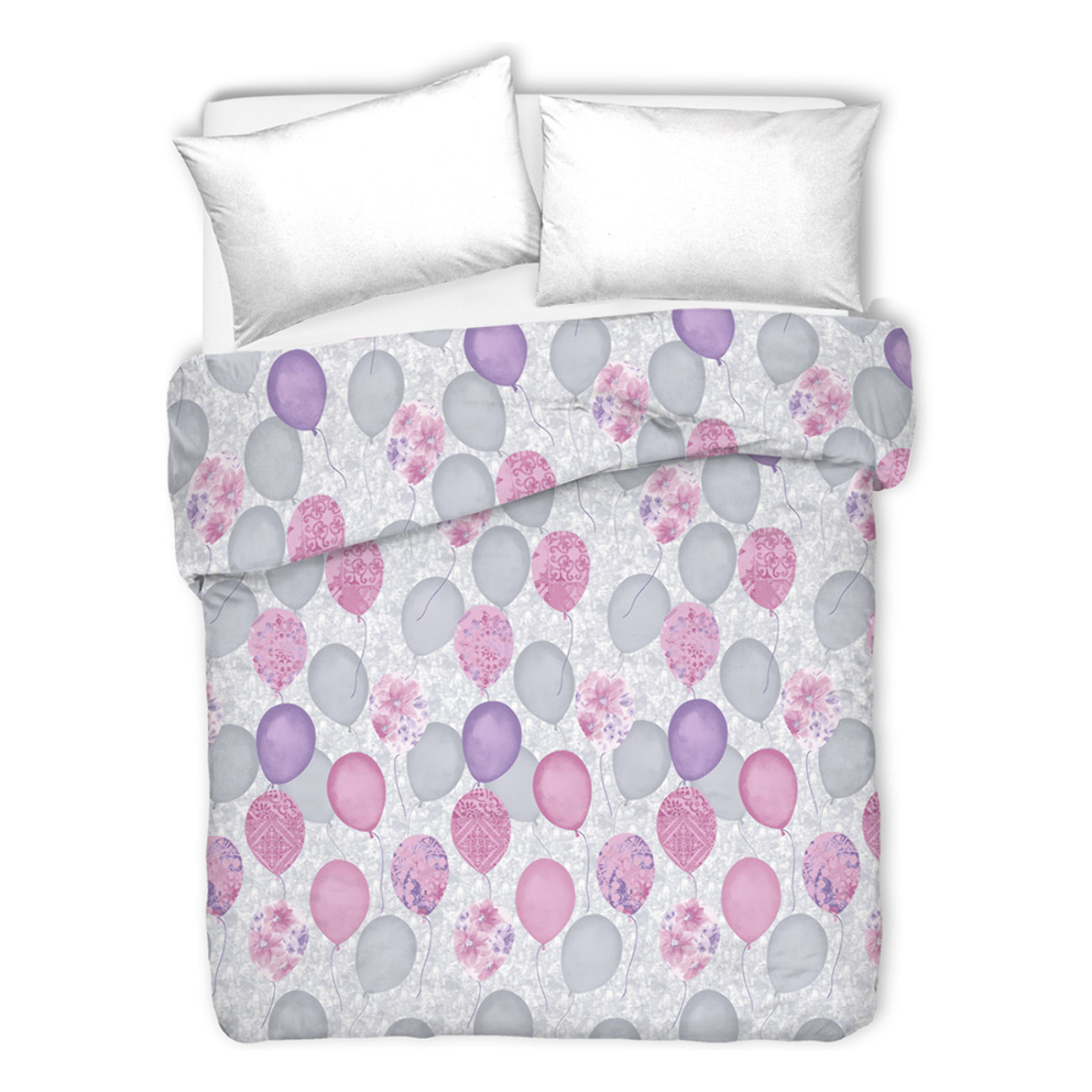 Copriletto di cotone palloncini rosa