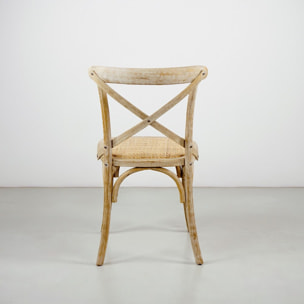 Sedie sala da pranzo in legno naturale e rattan - Cross