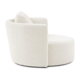 Fauteuil xl pivotant "Adam" bouclé blanc