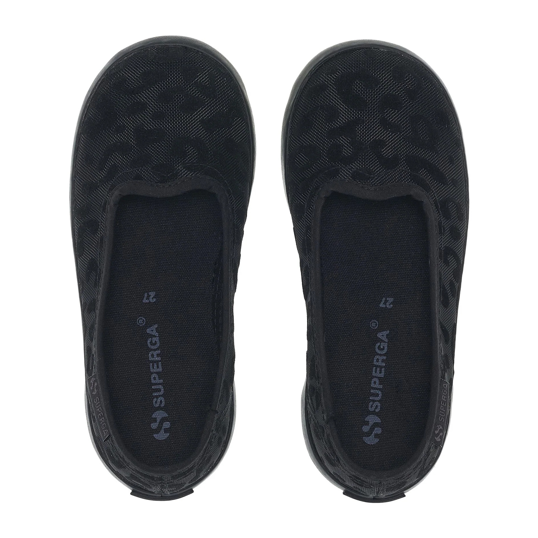 Superga - Ballerine Bambina Nero - 2441 KIDS BALLERINA NET LEOPARD