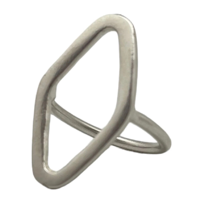 Anillo rombo "Gloria Mago" chapado plata 999