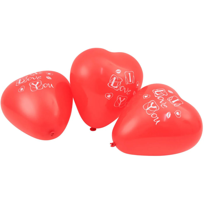 Lot de 5 ballons de baudruche cœur rouge avec inscription Fackelmann Eco Friendly