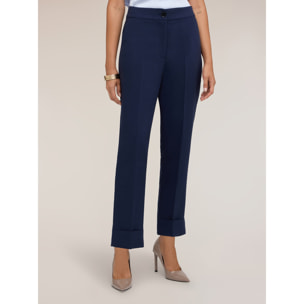 Motivi - Pantaloni con risvolto in crêpe - Blu
