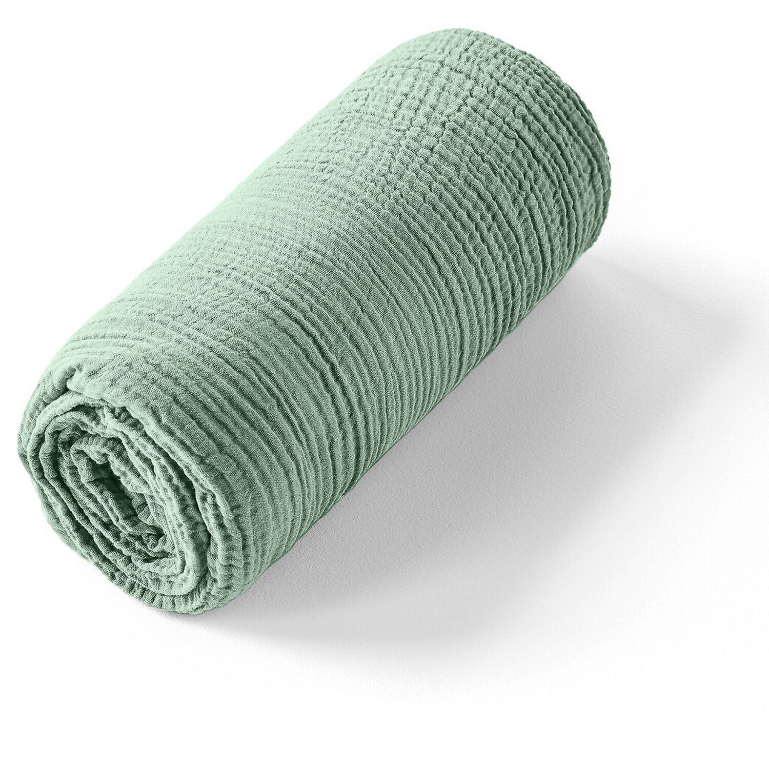 Drap housse - bonnet:30cm 100% gaze de coton vert givrée