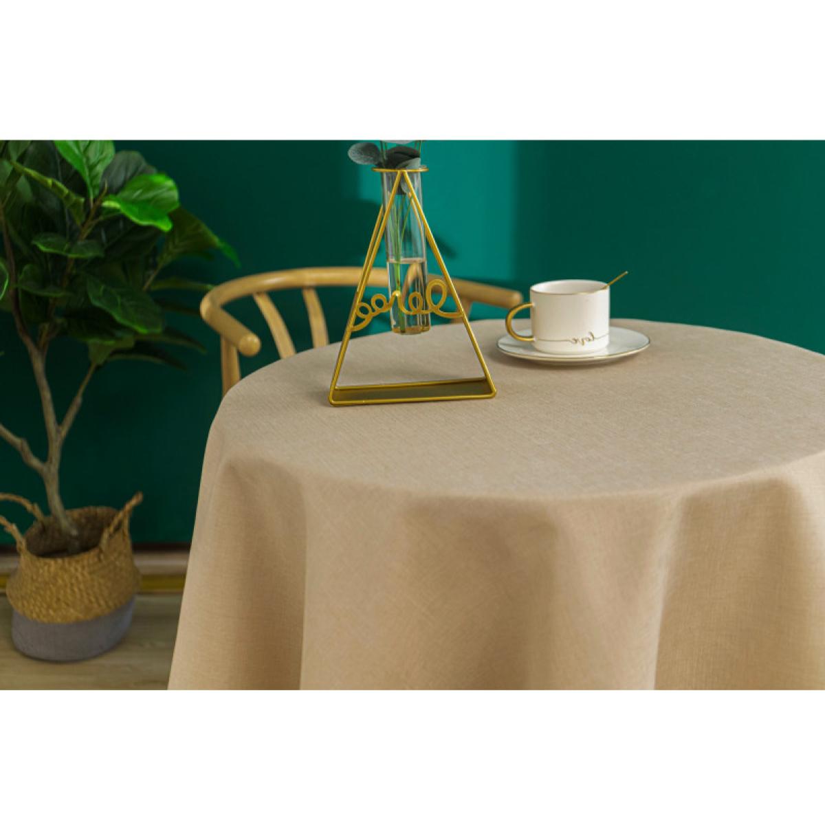 Nappe antitache unie beige ronde 160 cm