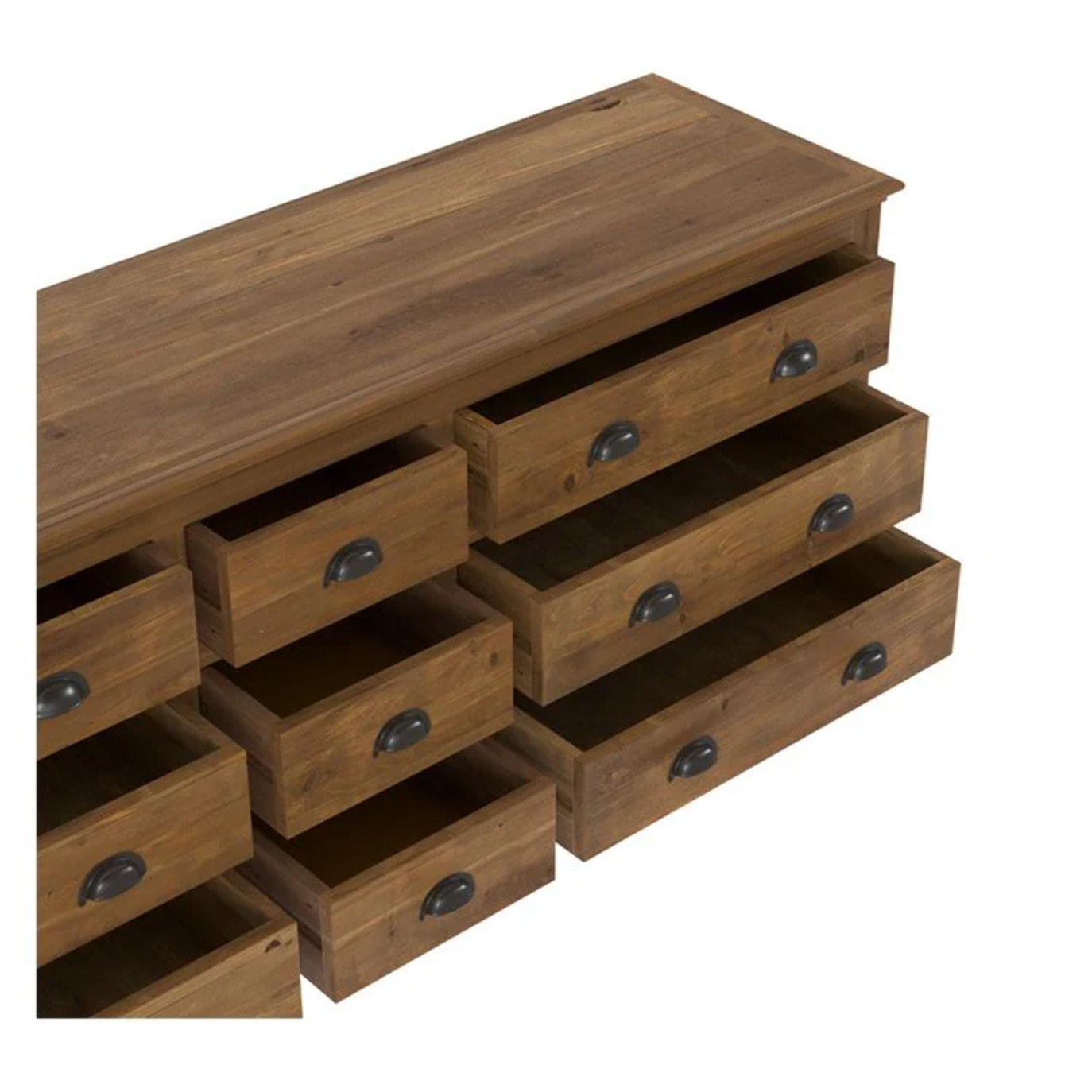 Buffet 9 tiroirs en bois de cèdre recyclé - Tobias