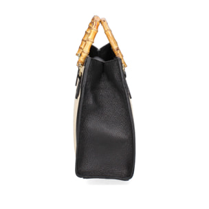 Borsa a mano da donna - Modello Aella - Paglia e Vera Pelle - 25.0 x 27.0 x 9.0 cm
