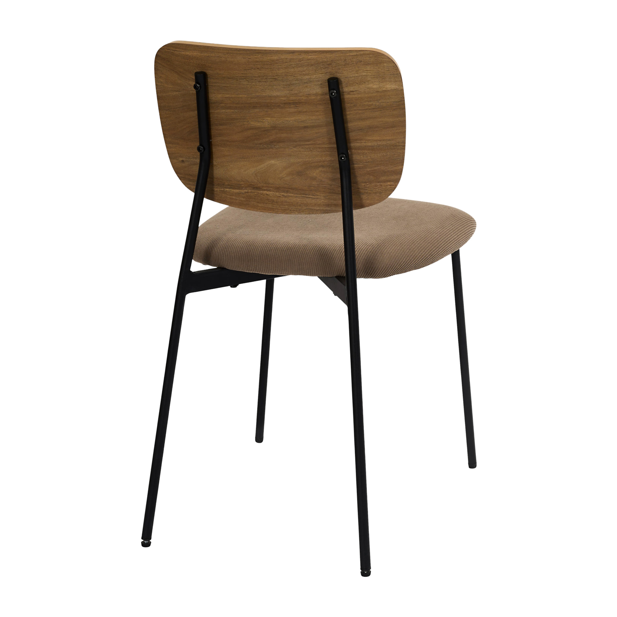 Lot de 4 Chaises - HOME DECO FACTORY - Jules - Côtele - Marron