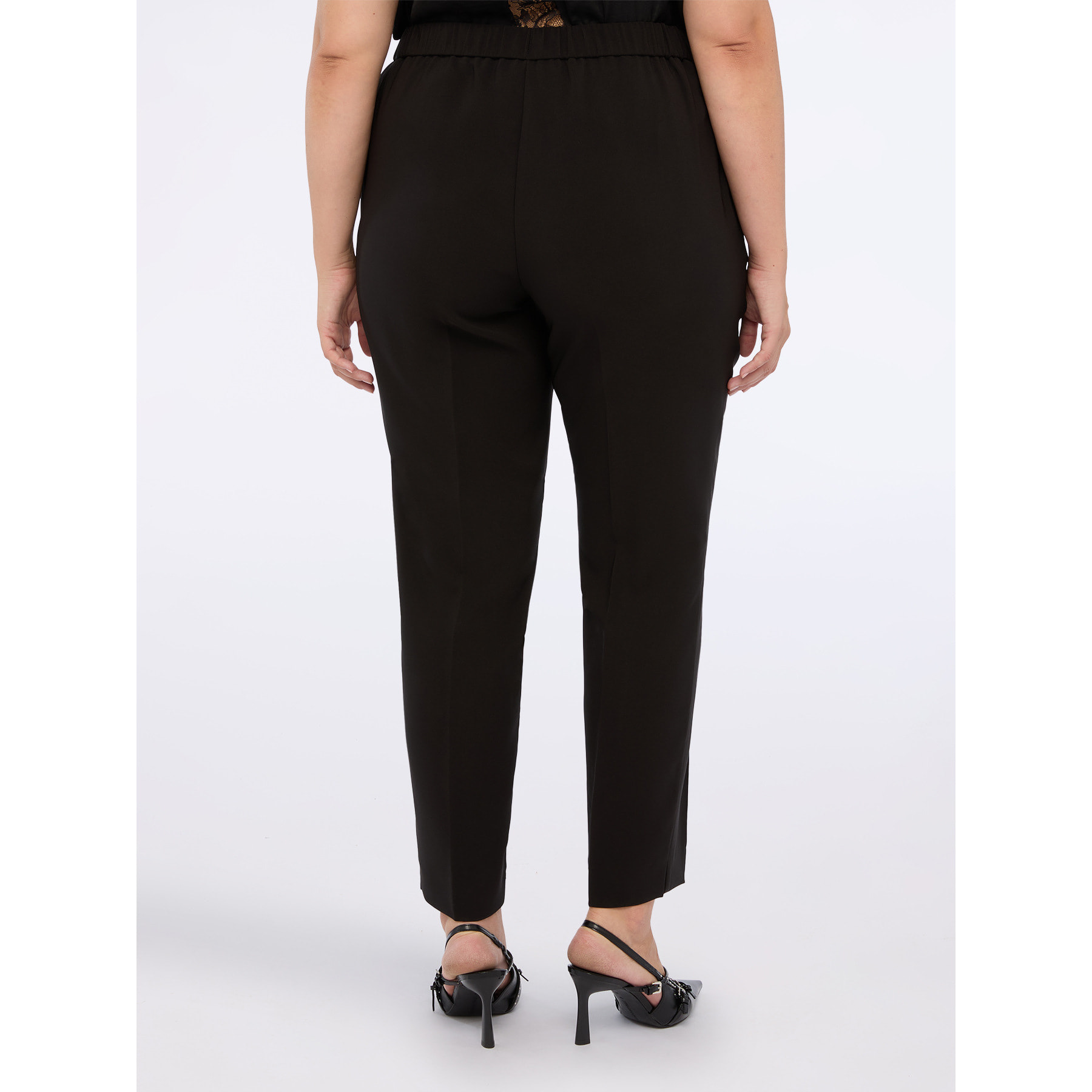 Fiorella Rubino - Pantaloni New York con bottone gioiello - Nero