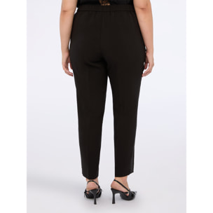 Fiorella Rubino - Pantaloni New York con bottone gioiello - Nero