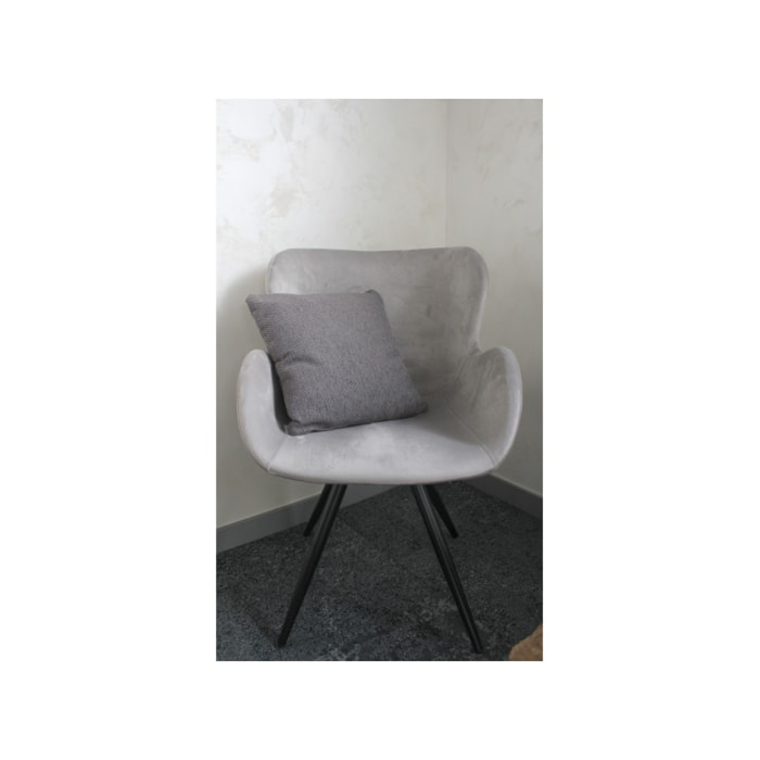 Lot de 2 Coussins 40 x 40 cm tissu gris - LUGANO