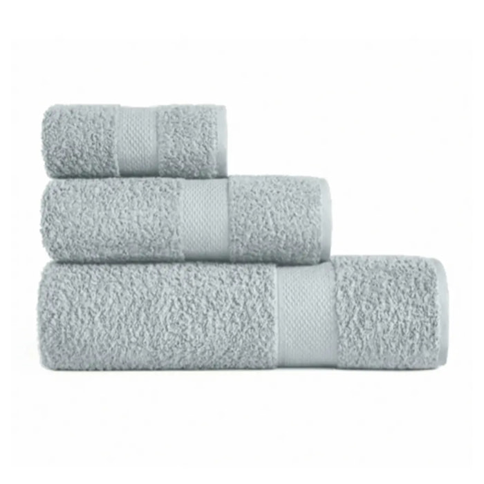 Set 3 asciugamano spugna cotone 100% Made in Italy. Ospite + Salvietta + Telo. Colore GRIGIO CHIARO