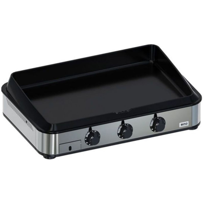 Plancha gaz ENO 80 cm Inox 3 brûleurs à poser, 69x40 cm