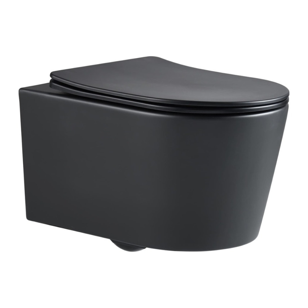 Pack WC sans bride SAT Noir mat + Abattant softclose + Bâti support Geberit Extra-plat UP720 + Plaque Noir brillante