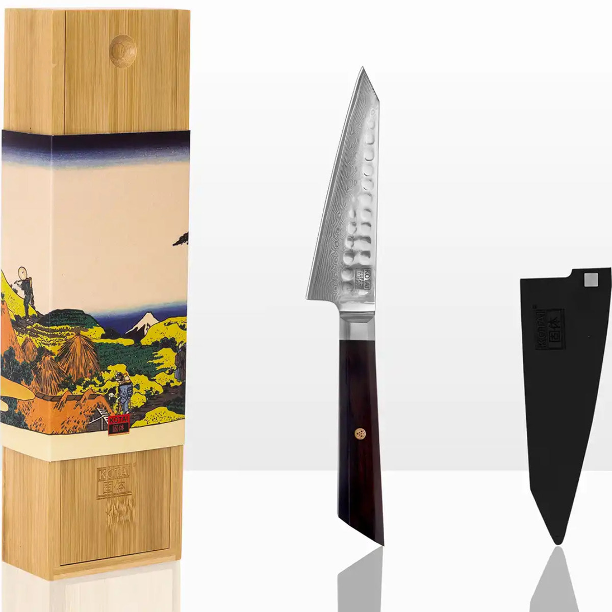 Couteau Universel Petty Bunka | Lame 135 mm | Acier Inoxydable Japonais Damas Japonaise 440C