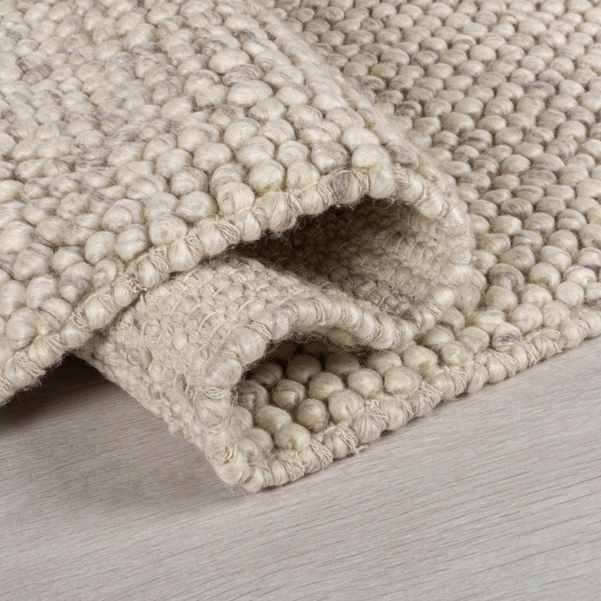 Tapis laine bouclée de couloir MINERALS Beige
