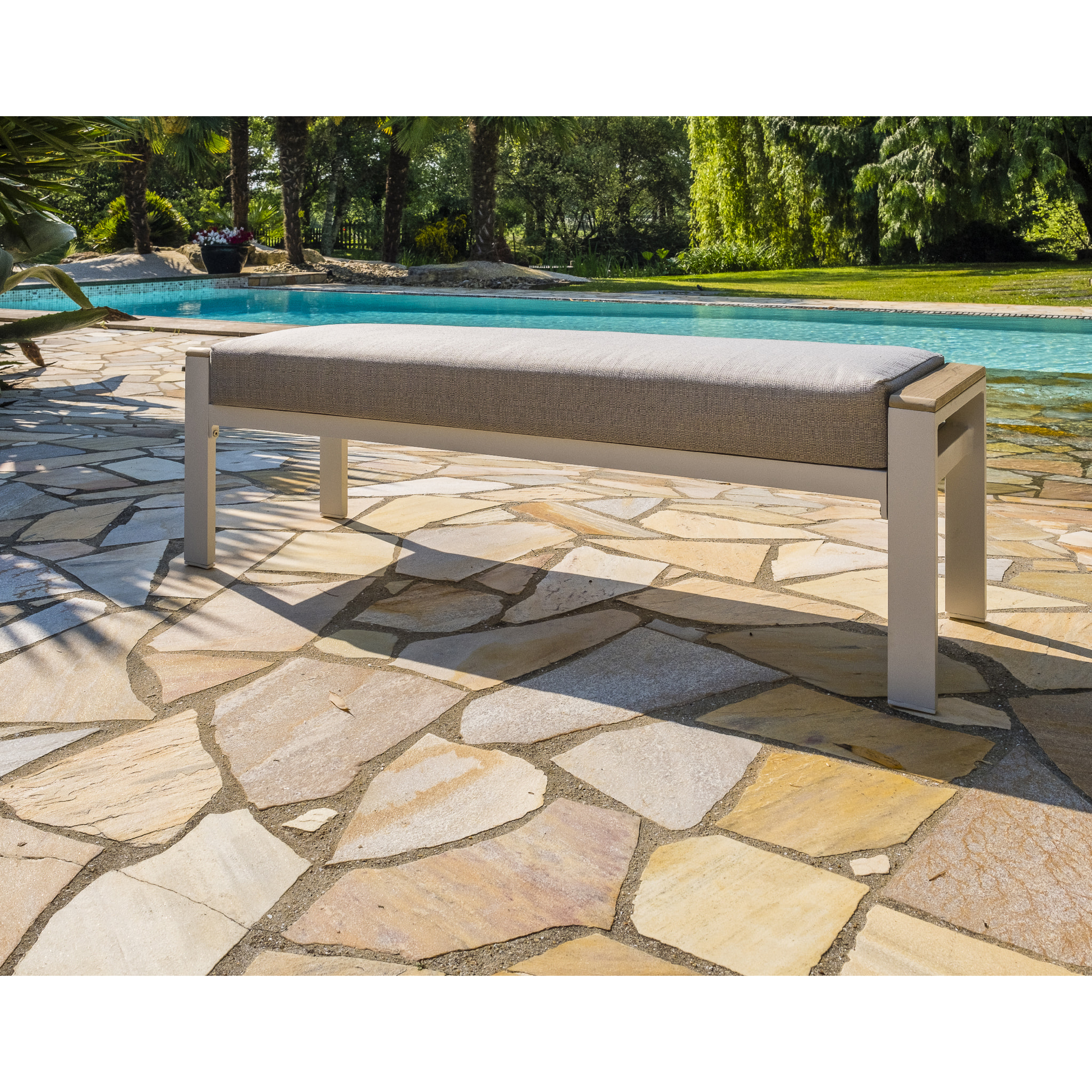 CAYENNE - Ensemble repas de jardin 7 places en aluminium