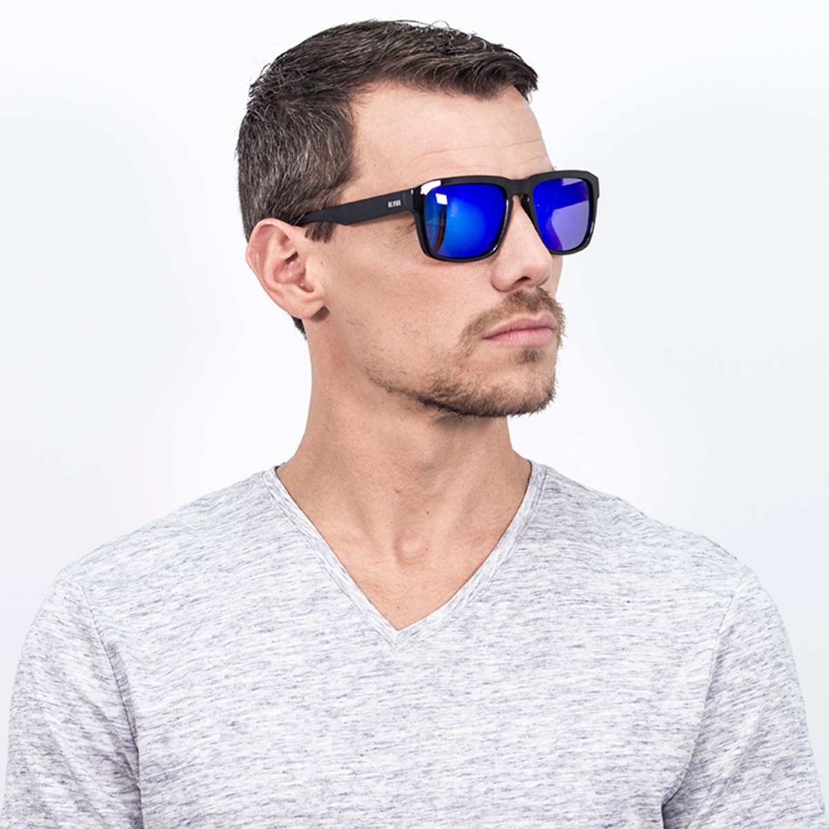 Gafas de sol OCEAN BIDART - Negro brillante / Revo azul