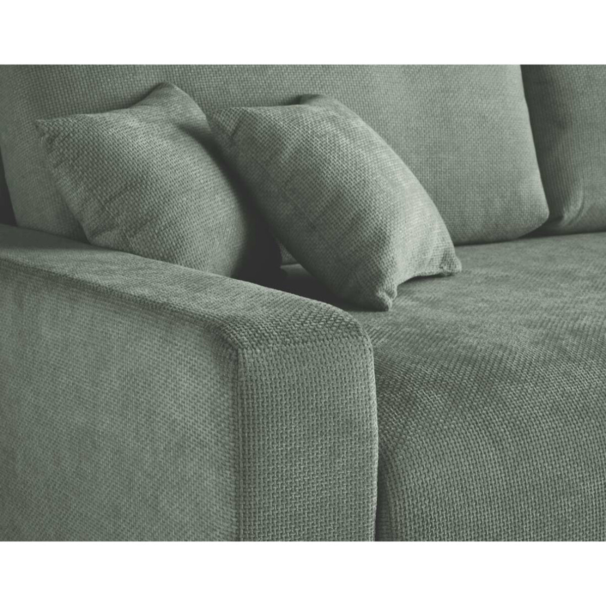 Pivoine - canapé droit 3 places - convertible avec coffre - en velours texturé - Vert