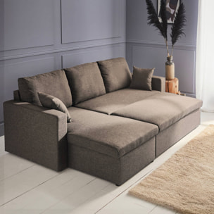 Canapé d'angle convertible réversible 3 places tissu IDA