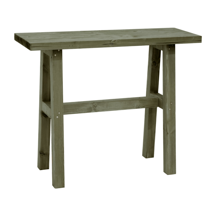 Console en bois massif ton vert 100x80cm Hauteur: 80 Longueur: 100 Largeur: 35