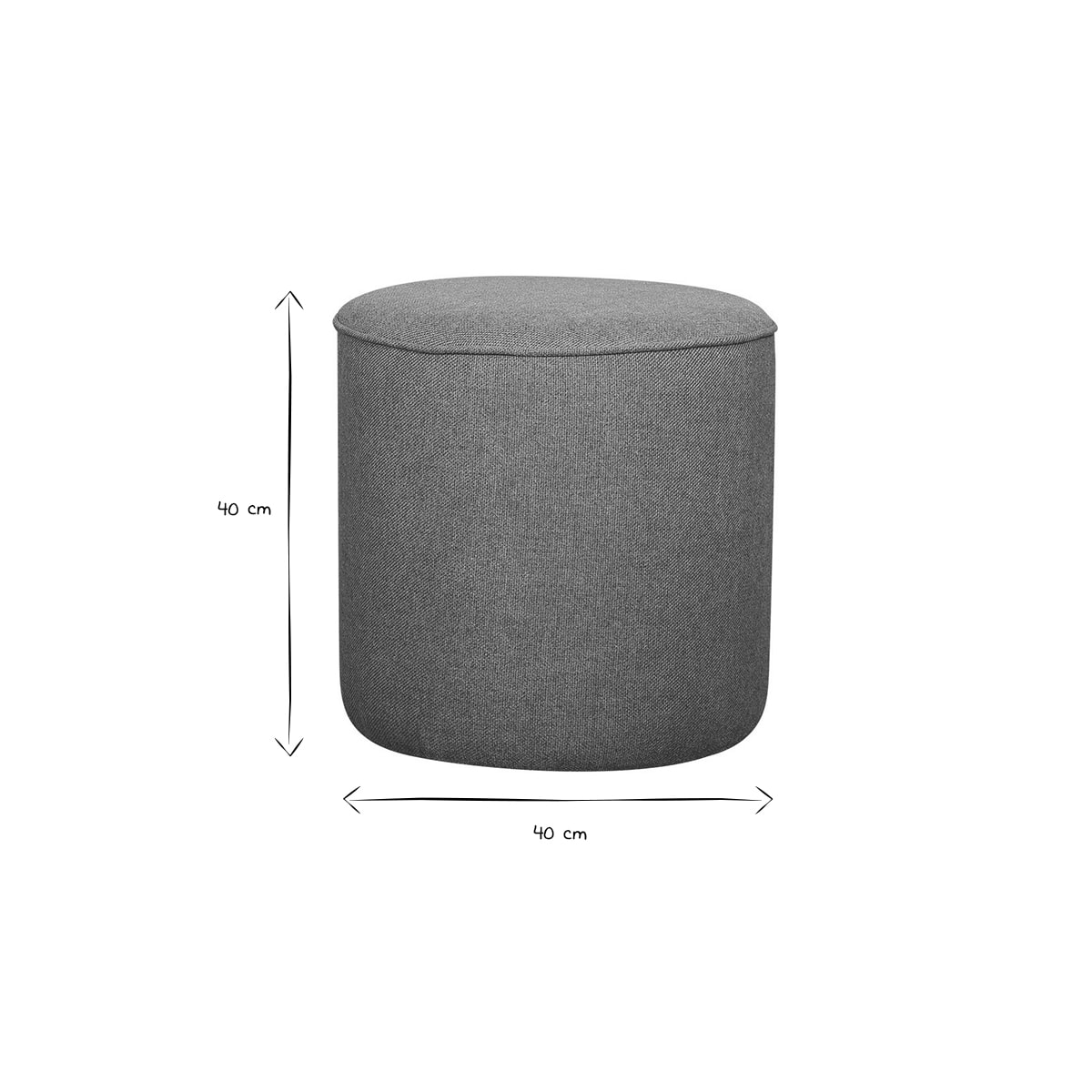 Pouf rond en tissu kaki D40 cm COQ