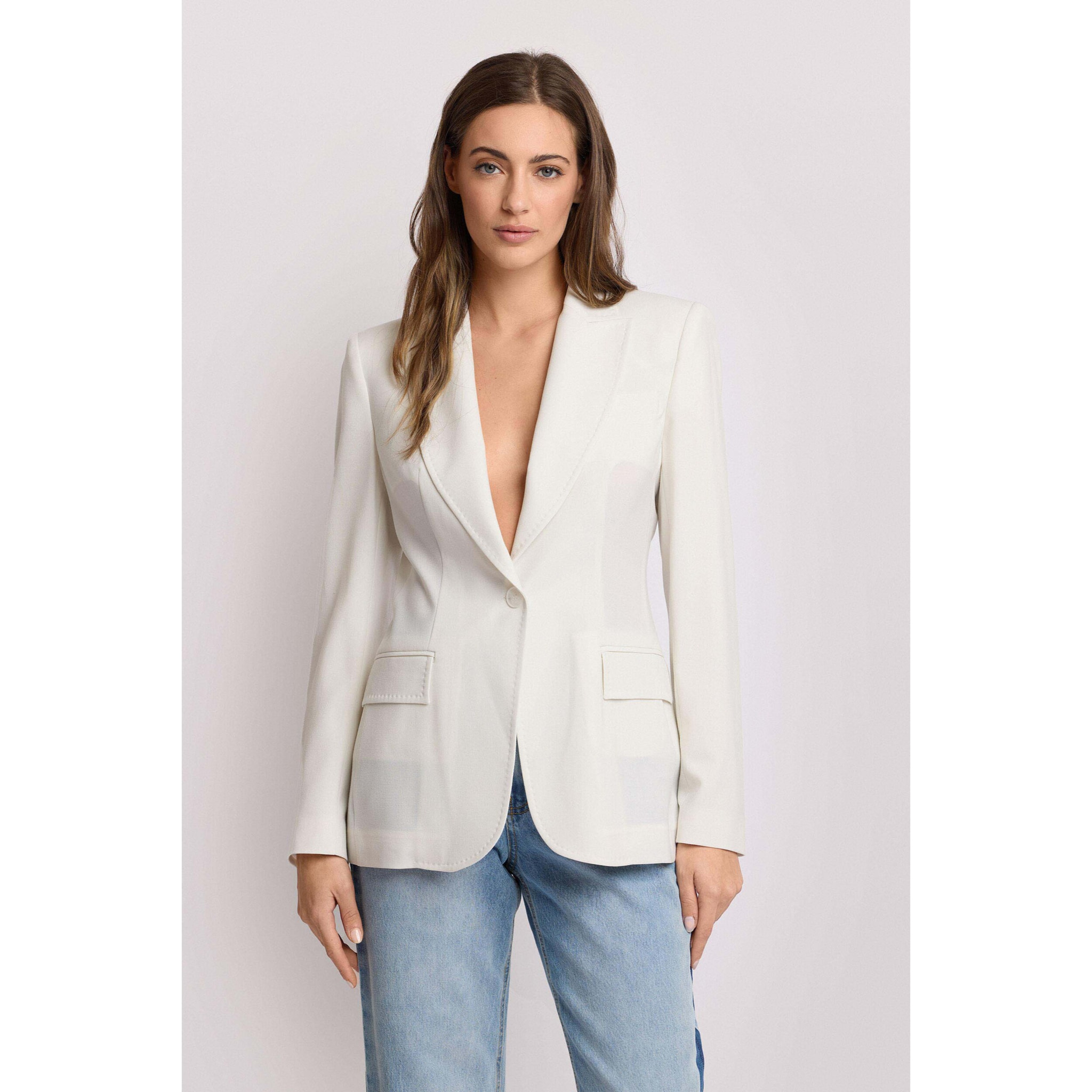 Kocca - Giacca monopetto sartoriale Donna, Tinta unita, Scollo a V