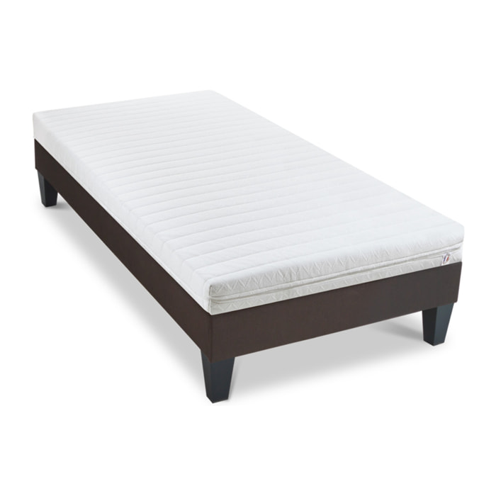 Ensemble Matelas Egio & Sommier Kit15, 12 cm, Latex Synthétique, Soutien Ferme, Déhoussable, Technologie Tri-Lattes