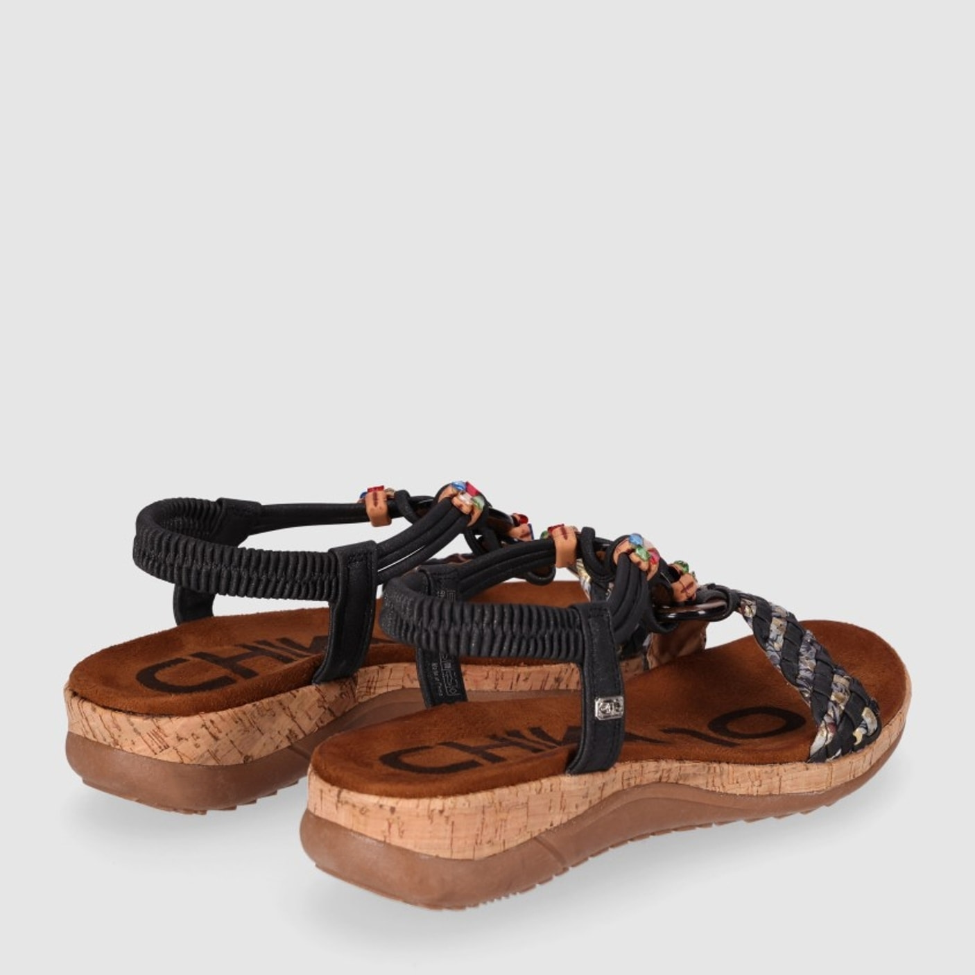 Sandalias de Piel Sintética - Negro - Tacón: 5 cm